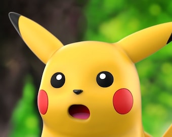 Meme face Pikachu 3D Printed