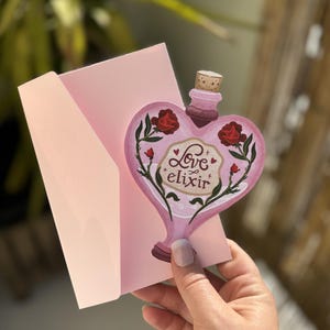 Mini carte | Carte découpe originale | Love élixir | Greeting Card