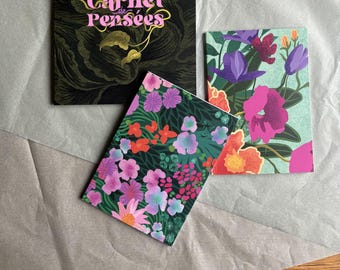 Carnet de note A6 | Motif fleuri | Carnet de pensée | 76pages