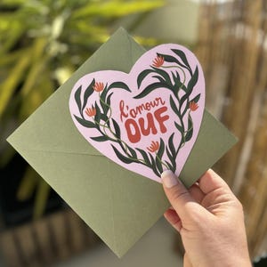 Love Words Card | "Love Wow" | Original Cut-Out Card | Greeting Card