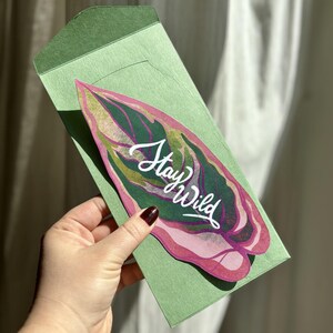 Carte anniversaire | Feuille tropicale | Découpe originale | Birthday Greeting Card
