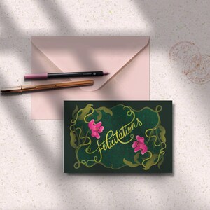 Carte de félicitations | Carte Art nouveau | Greeting Card