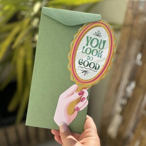 Carte "You look so good" | Miroir | Découpe originale | Greeting Card