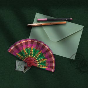 Carte anniversaire | Éventail balinais | Découpe originale | Greeting Card
