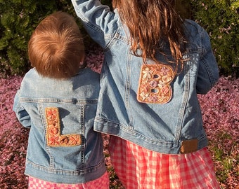 Personalized Jean Jacket / Handstitched / Toddler Birthday / Oversized