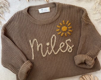 Personalized Custom Knitted Oversized Baby/Kids Name Sweater | Baby shower Gift | Toddler Gift | Baby Announcement