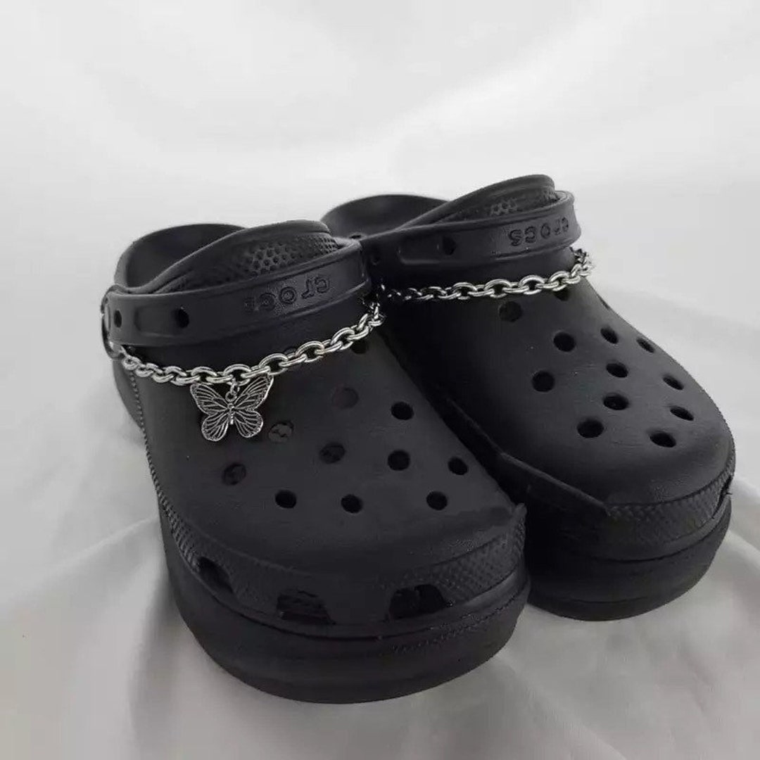 Croc Charm Set Jibbitz Bling Cute Anime Designer Silver Chain Etsy