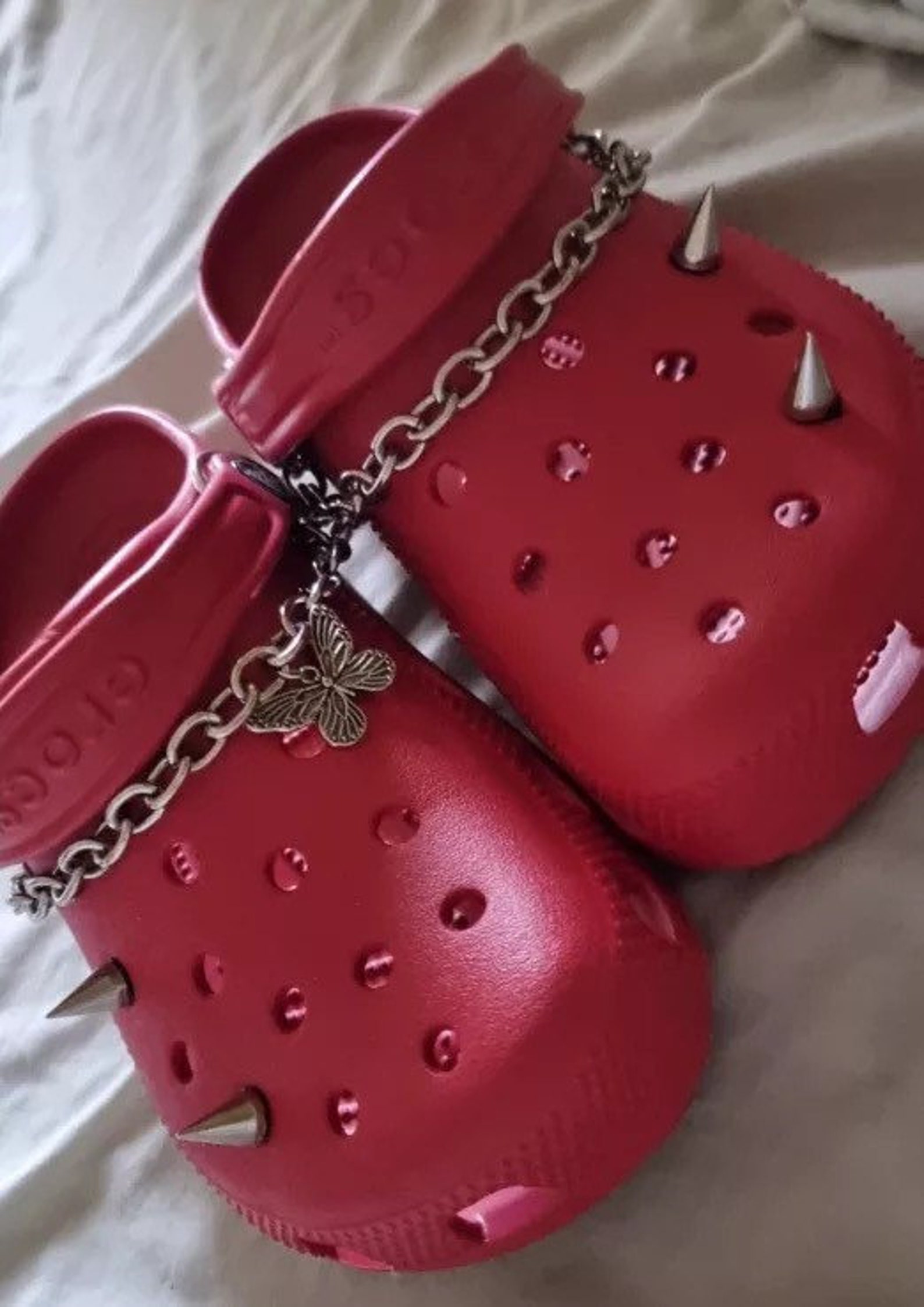 Croc Charm Set Jibbitz Bling Cute Anime Designer Silver Chain Etsy