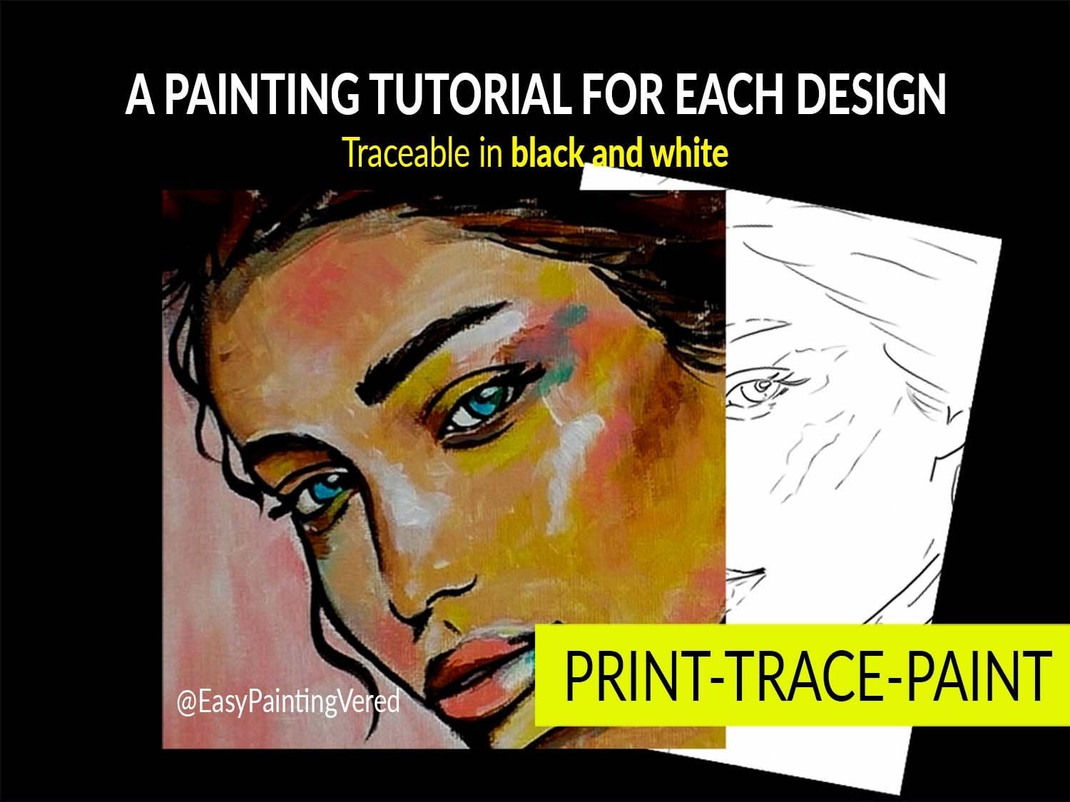 Kits & How To Paint and Sip DIY Paint Party Black Queen PreDrawn