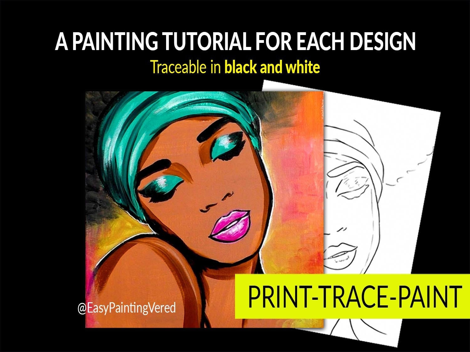 Craft Supplies & Tools Delilah PreDrawn Canvas Painting Tutorial Craft Supplies & Tools Delilah PreDrawn Canvas Painting Tutorial