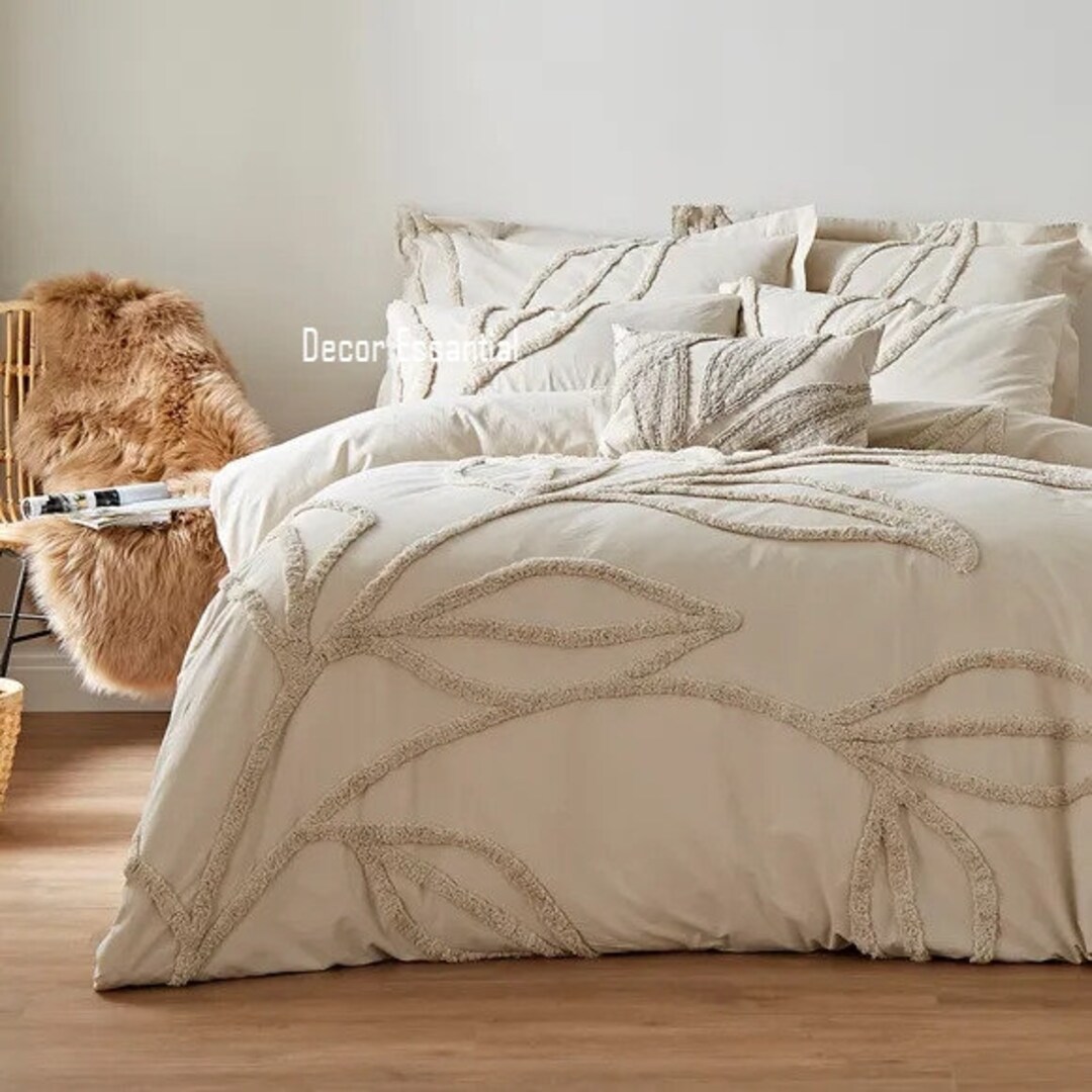 New Tufting 3 Piece Cotton Duvet Cover Set Boho Bedding Queen King