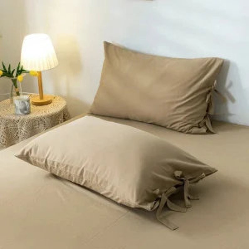 Cotton Duvet Cover Loops Custom Size Washed Cotton Duvet Cover Bedding