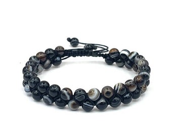 Pulsera de ágata de ojo negro hecha a mano: joyería de protección espiritual