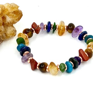 Chakra Harmony Bracelet, Stone Design for Spiritual Alignment, Healing Zen Crystals, Gift For Him/Her, Aligning Chakras, Valentine's Gift