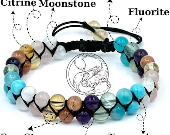 Scorpio Birth Stone Bracelet,Scorpio Crystals,Zodiac Gemstone Bracelet, Astrology Horoscope Jewelry, Healing Crystal Bracelet,Natural Stones