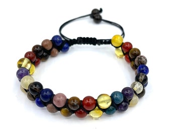 Pulseira para o Sucesso Escolar do Estudante, TDAH, Foco e Concentração, Presente para Estudantes, Pulseira Artesanal com Contas, Pedras Naturais, Sucesso na Carreira