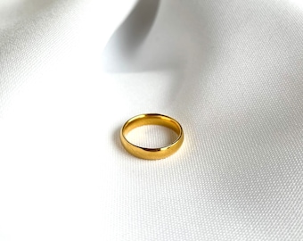 Ring Grace - Anello d'oro, Anello semplice, Anello minimalista, Anello liscio, Anello impilabile in oro, Anello d'oro sottile, Anello di fidanzamento, Unisex