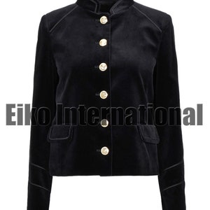 Chaqueta militar de negro para mujeres con adornos - Etsy España
