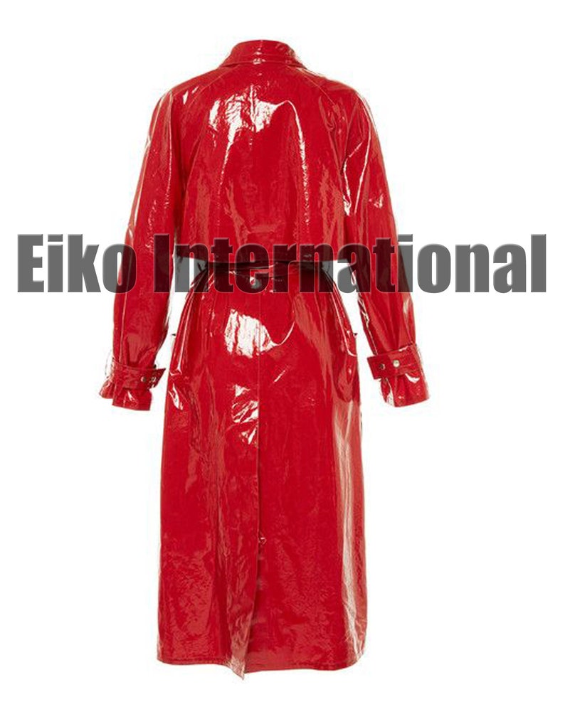 Women PVC Vinyl Red Trench Coat Womens Long Jacket2239 Etsy