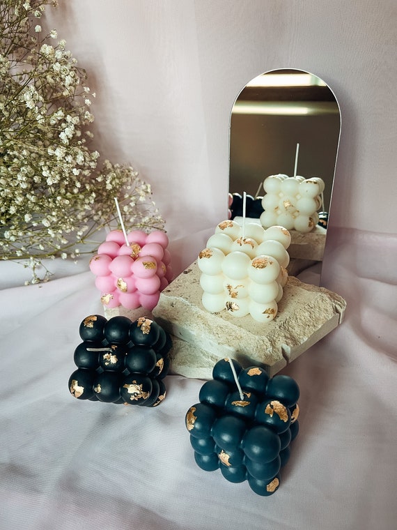 Bubble Candles With Gold Foils | Virgin Coconut Soy