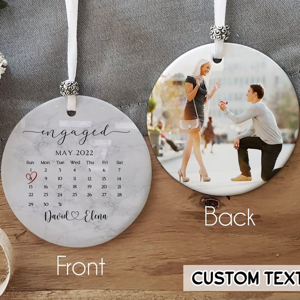 Personalized Engagement Acrylic Ornament: Christmas
