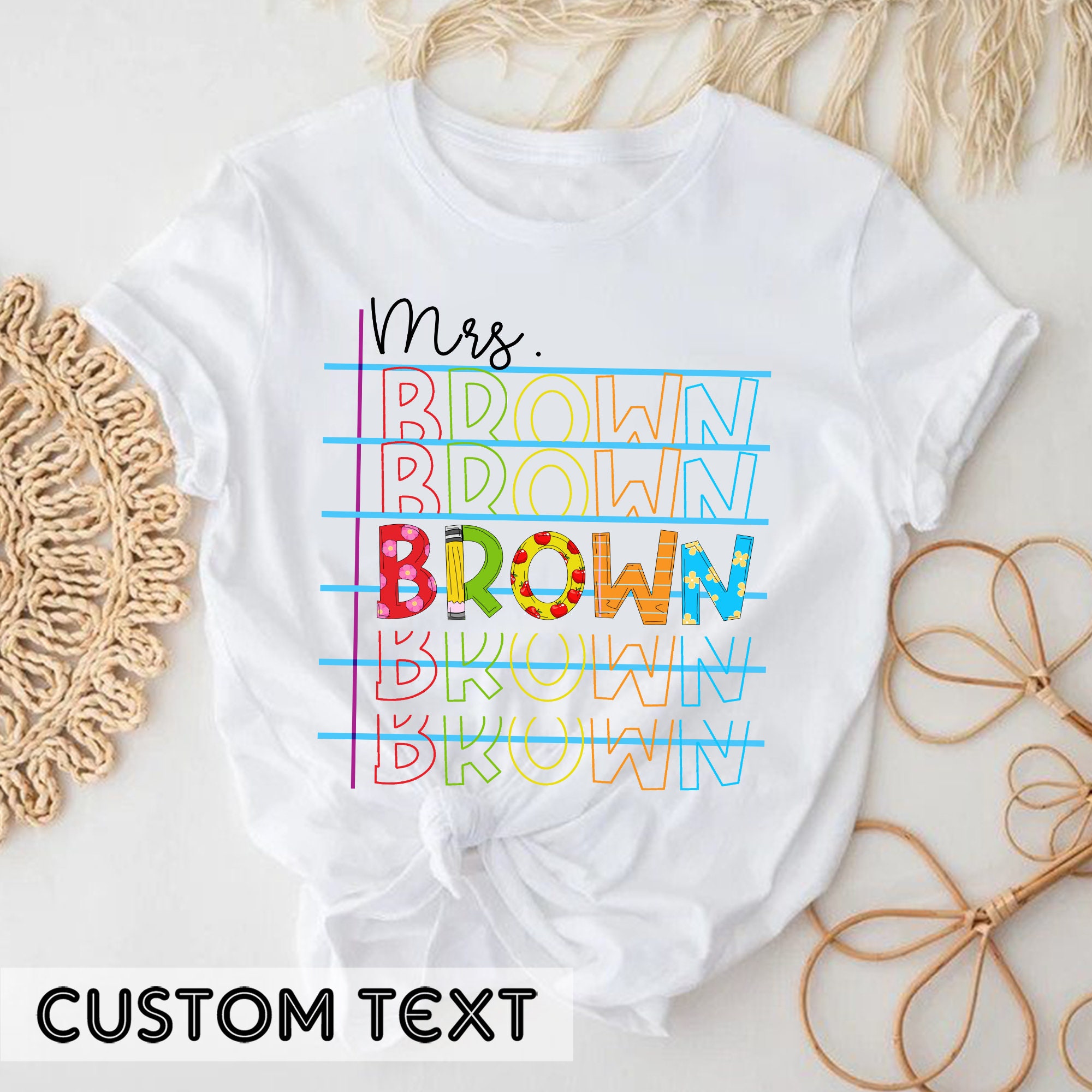 Custom Teacher Shirt, Personalized Name Teacher Shirt, Back To School, Elementary Teacher Shirt