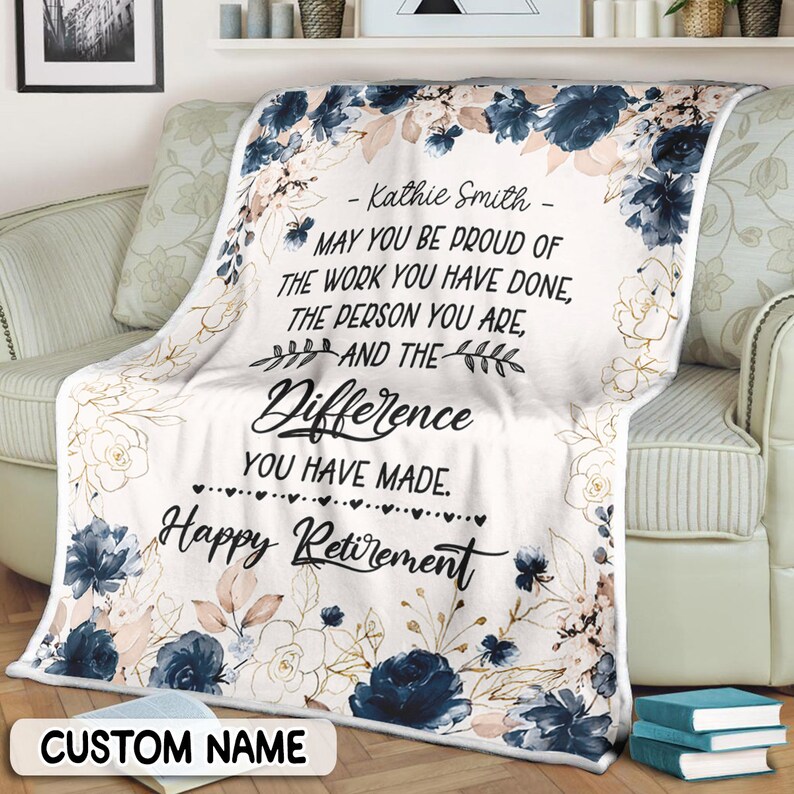 Retirement Gifts for Women Personalized Retirement Blanket Etsy