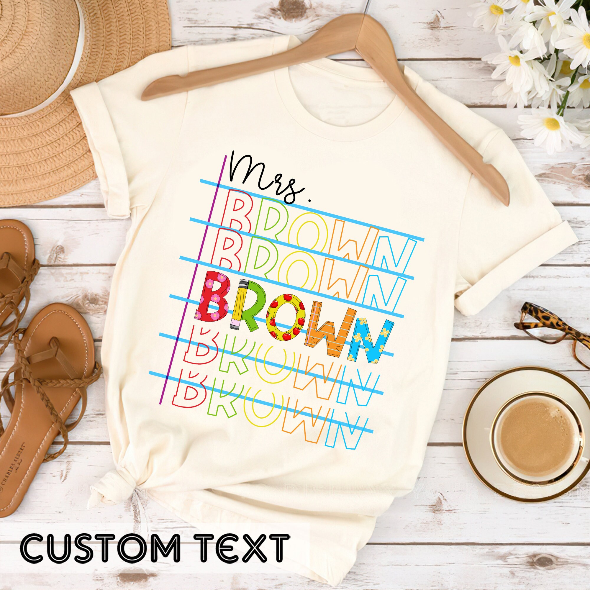 Custom Teacher Shirt, Personalized Name Teacher Shirt, Back To School, Elementary Teacher Shirt