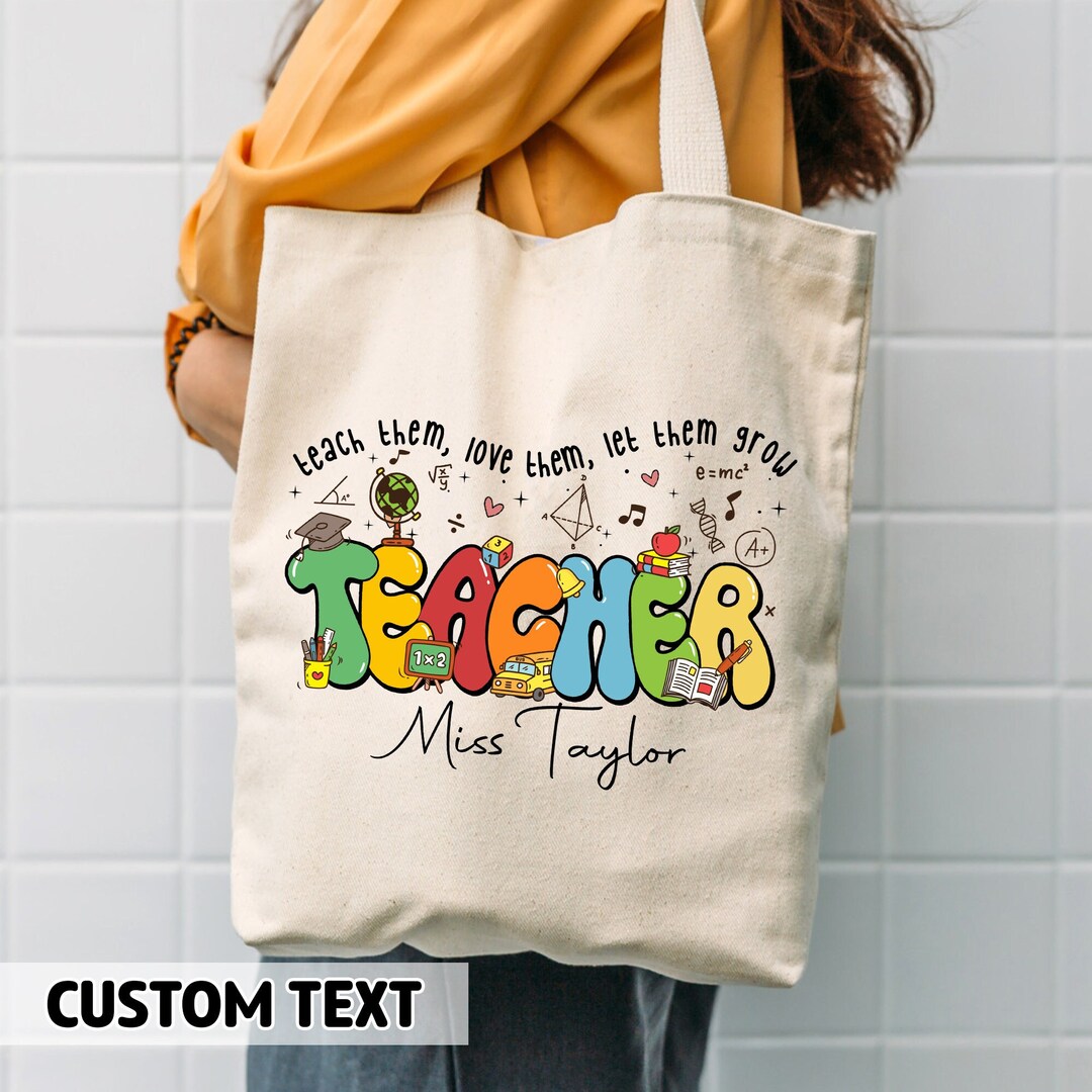 Custom Teacher Tote Bag Preschool Teacher Gift Personalized - Etsy