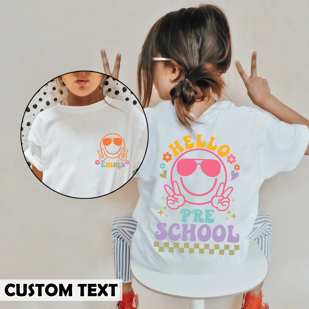 Hello Preschool Shirt Kids Back to School Shirt Personalized - Etsy