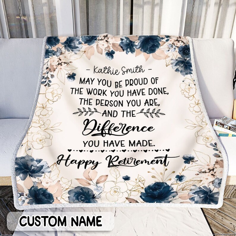 Retirement Gifts for Women Personalized Retirement Blanket Etsy