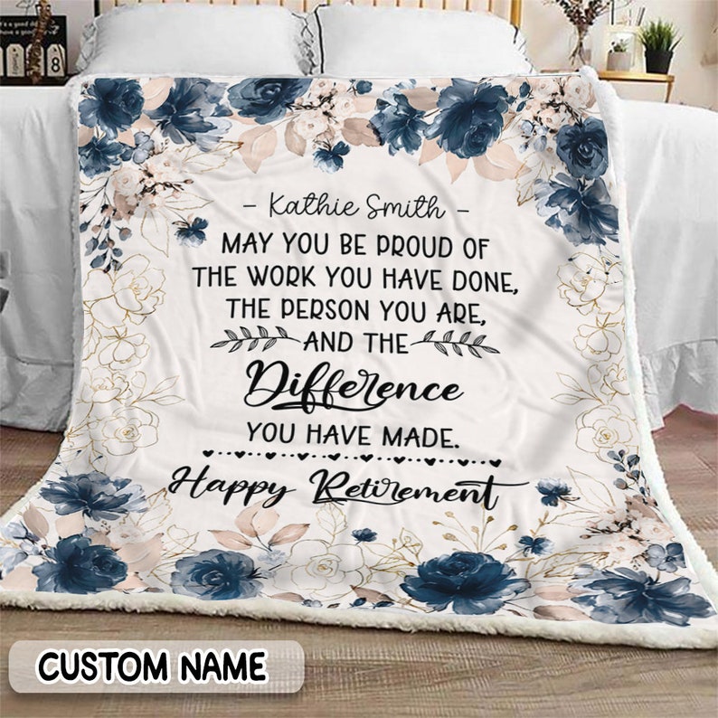Retirement Gifts for Women Personalized Retirement Blanket Etsy