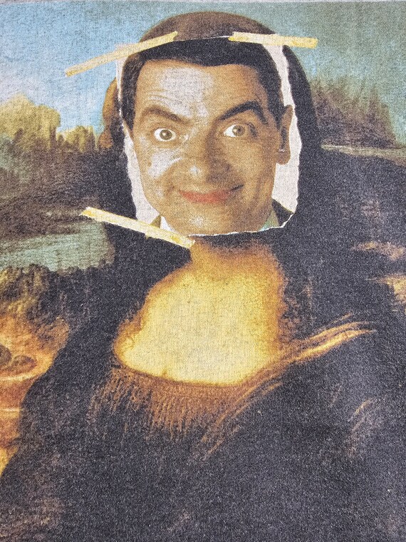 90s Mr Bean Mona Lisa XL 23.5" 28" - image 8