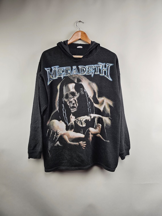 90s Megadeth Youthanasia Hoodie Vintage L 23" 27" - image 3