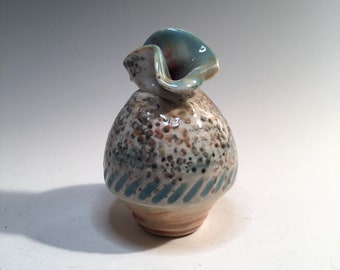 Minijarrón de cerámica Frith Pot: decoración del hogar de cerámica azul y verde