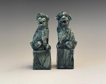Salero y pimentero Fu Foo Dog Set Allerton Park Garden Collection Ceramic Frith Chinese Dragons