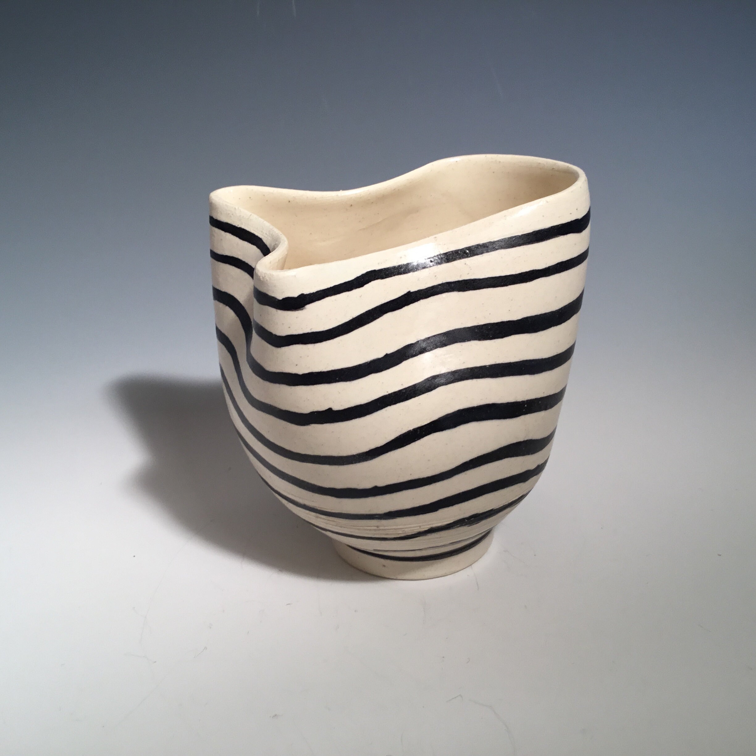 Hand Thrown Pot Ceramic Vase Vessel Black and White - Etsy