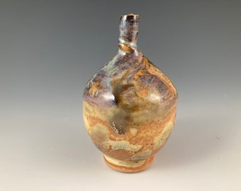 Frith Pot: Mini High Fire Stoneware Vase - Cream, Yellow & Blue Glaze
