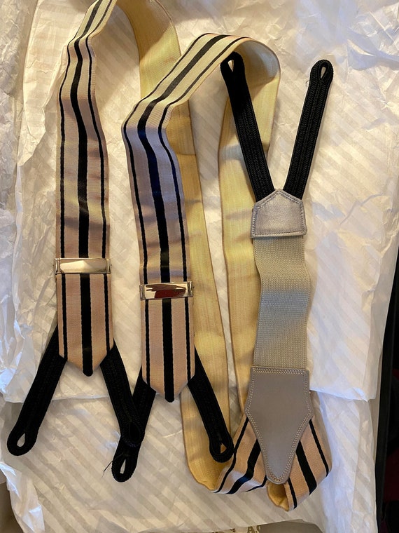 Fabulous Vintage Striped Men's Suspenders for Hand