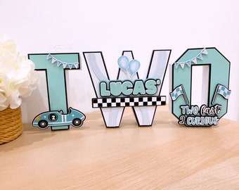 Two Fast Too Curious 3D Letter Box | Birthday parties | Topper | Number Box | One | Letters | Two Fast