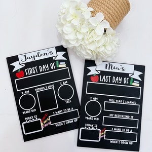 Personalised Milestones Chalkboards | First Day of | Last Day of | Babies | Childrens | Reversible