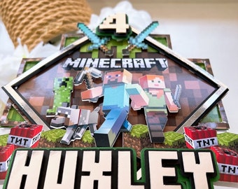 Minecraft Birthday Party : TNT Sparkler Cake