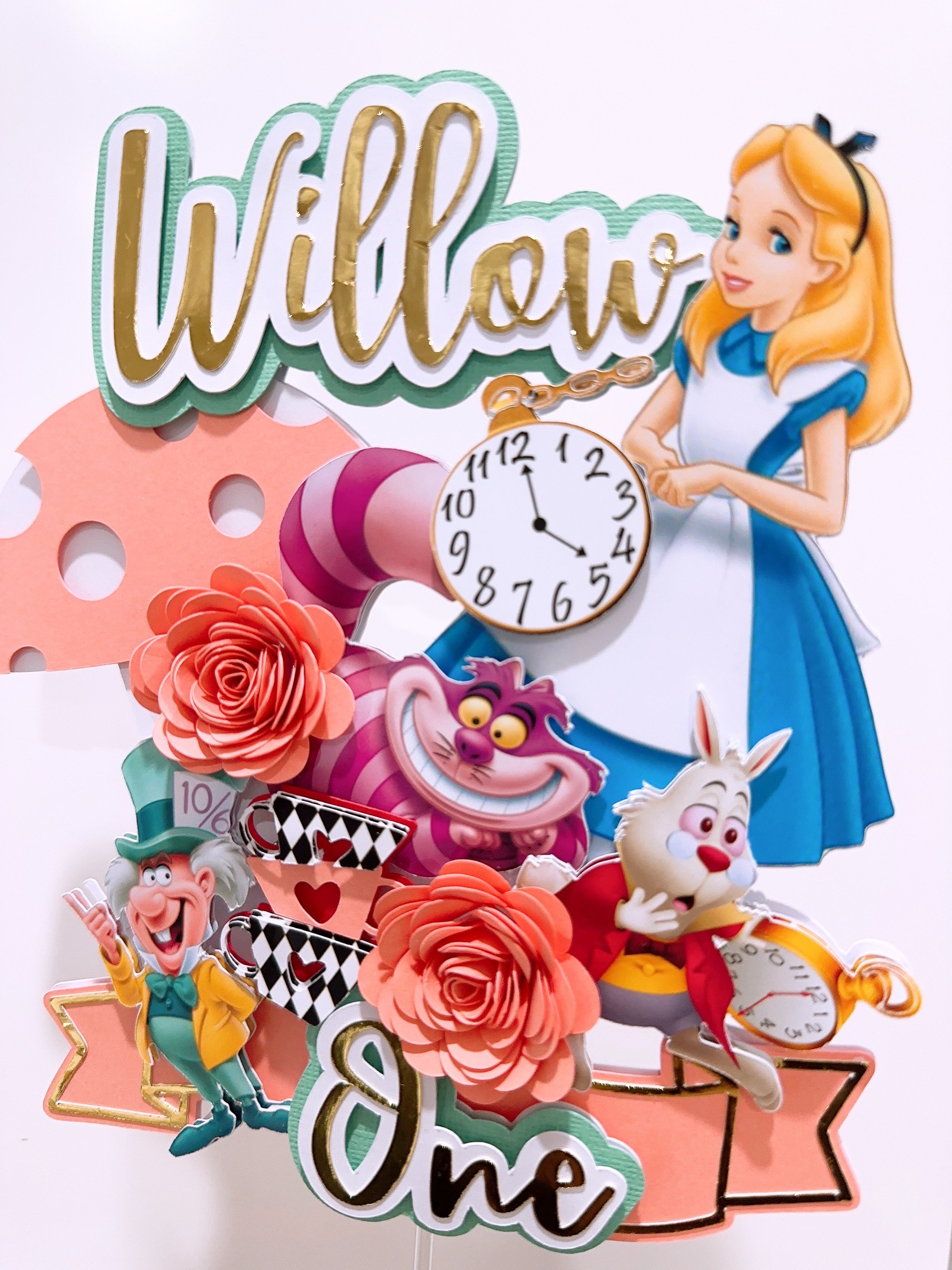 Alice in Wonderland Cake Topper Parties Birthday Cake Etsy Australia