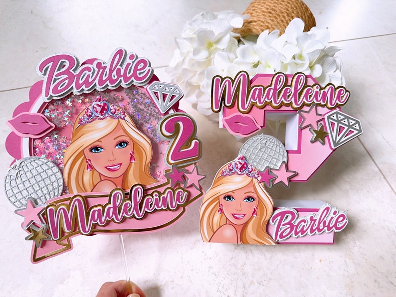 Handmade Barbie Birthday Cake Topper | Personalized 3D Shaker - Etsy ...