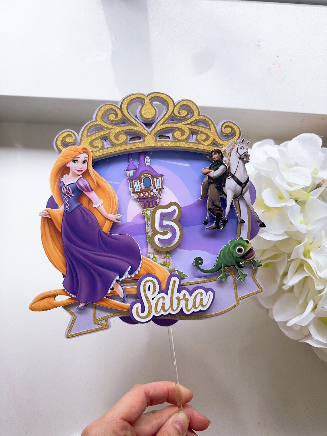 Rapunzel Princess 3D Shaker Cake Topper Personalised Cake Topper ...
