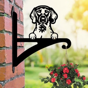 English Pointer Hanging Basket Bracket, Dog Lover Gift, Garden Decor