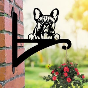 French Bulldog Hanging Basket Bracket, Dog Lovers, Garden Gift, Garden Decoration