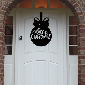 Merry Christmas Front Door Sign, Christmas Decor, Metal sign.