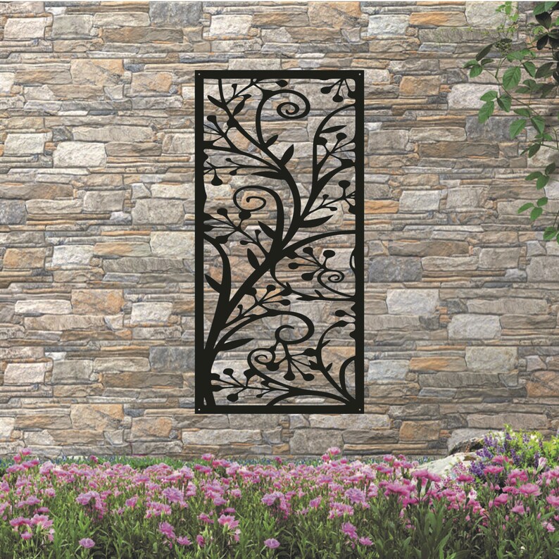 Flower Wall Panel Metal Wall Art Garden Screens Garden Etsy UK