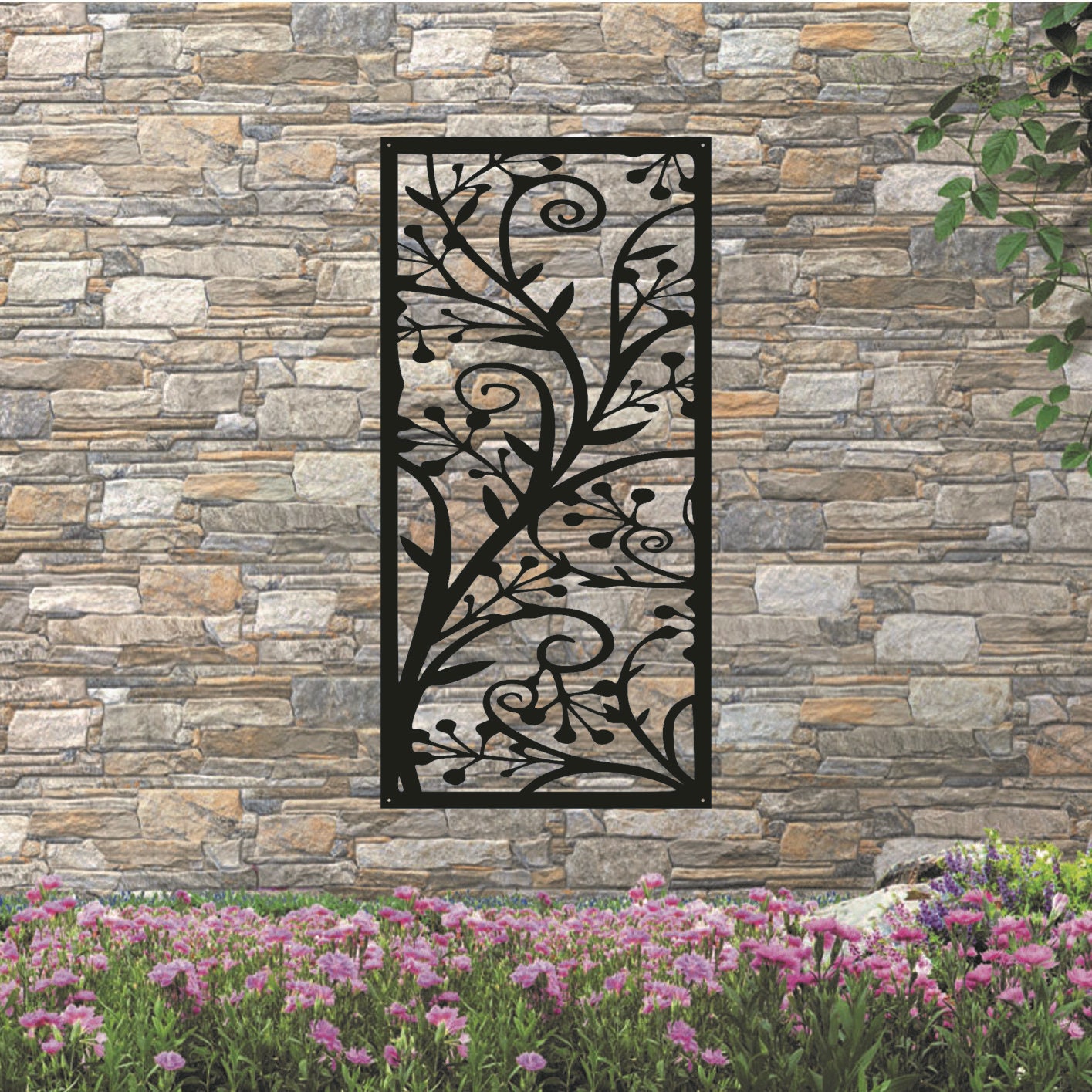 Flower Wall Panel Metal Wall Art Garden Screens Garden Etsy UK